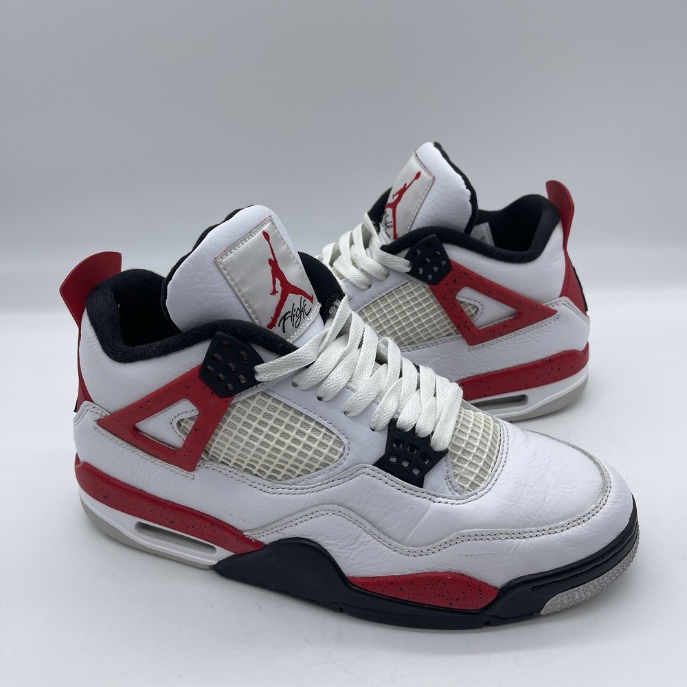 Nike Air Jordan 4 Retro Men's Size 9 Shoes DH6927-161 Red Cement Sneakers LEGIT
